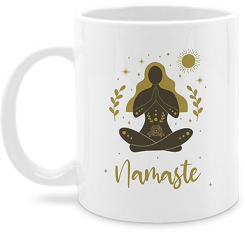 Tasse Tassen 325ml - Namaste Chakra Mandala Yoga - 325 ml - Weiß - yoga+tasse joga meditation geschenke fans für von Shirtracer