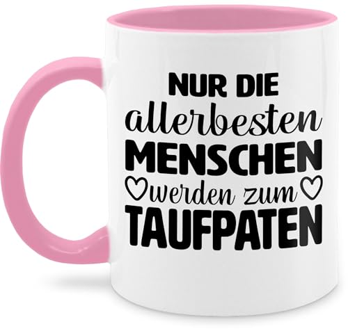 Tasse Tassen 325ml - Patenonkel - Nur die allerbesten Menschen werden zum Taufpaten - 325 ml - Rosa - taufpate geschenk patenonkel+geschenk für geschenke von Shirtracer