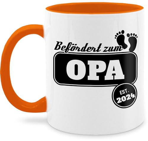 Tasse Tassen 325ml - Großvater - Befördert zum Opa est. 2024-325 ml - Orange - mug geschenk für werdenden grossvater werden kaffeetassen geschenke werdende wärmende beförderung kaffee zu von Shirtracer