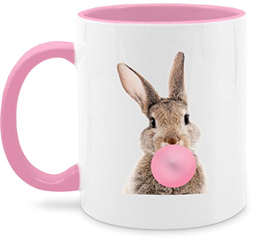 Tasse Tassen 325ml - Ostergeschenke - Hase - Kaugummi - 325 ml - Rosa - hasen ostern oster kleinigkeit osterkleinigkeiten osterartikel geschenk besondere frohe ostertassen, ostersachen easter von Shirtracer