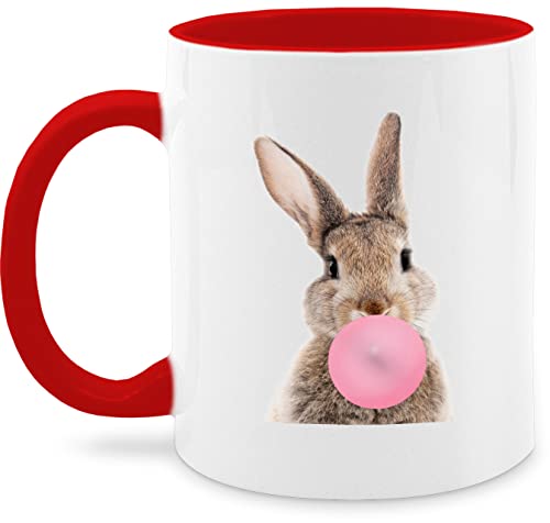 Tasse Tassen 325ml - Ostergeschenke - Hase - Kaugummi - 325 ml - Rot - oster kleinigkeit hasen osterüberraschung ostermotiv ostermotive osterhasen osterüberraschungen ostern ostergeschenk von Shirtracer