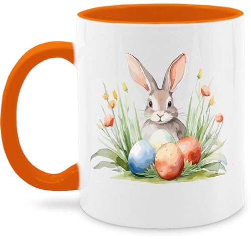 Tasse Tassen 325ml - Ostergeschenke - Hase mit Ostereiern - 325 ml - Orange - hasen oster kleinigkeit ostermotiven easter osterkleinigkeiten ostermotiv ostergeschenk ostern osterhase von Shirtracer