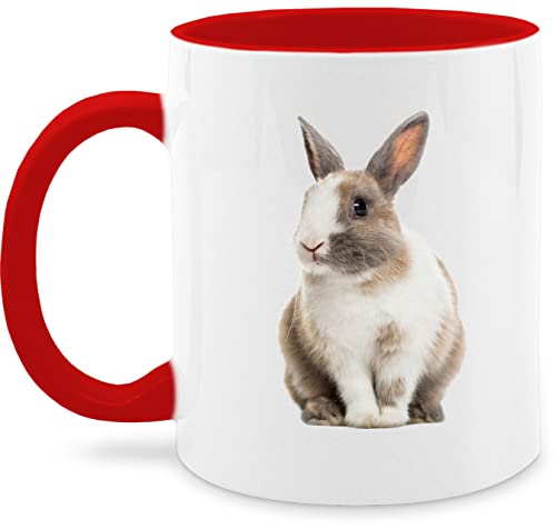 Tasse Tassen 325ml - Ostergeschenke - Hasenmotiv Ostern Hase Motiv Hasen - 325 ml - Rot - kleinigkeit geschenk ostertassen, ostermotiv nur noch eine pflanze osterüberraschungen kaffeebecher von Shirtracer