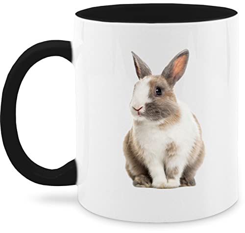 Tasse Tassen 325ml - Ostergeschenke - Hasenmotiv Ostern Hase Motiv Hasen - 325 ml - Schwarz - mit ostermotiv kleinigkeit frohe ostertassen, ostermotive kaffeebecher osterkleinigkeiten von Shirtracer