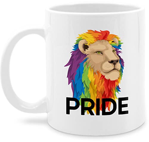 Tasse Tassen 325ml - LGBTQ Flagge - Pride Löwe – schwarze Schrift - 325 ml - Weiß - lgbt nur noch eine pflanze csd kaffeetasse lesbian teetasse lqbtq regenbogen kleidung gay lgbtqia von Shirtracer