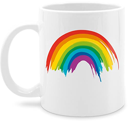 Tasse Tassen 325ml - Pride Flagge - Regenbogen LGBT & LGBTQ - 325 ml - Weiß - lqbtq rainbow kaffeetasse csd flag teetasse lgbtqia kaffeebecher gay nur noch eine pflanze lesbian kleidung von Shirtracer