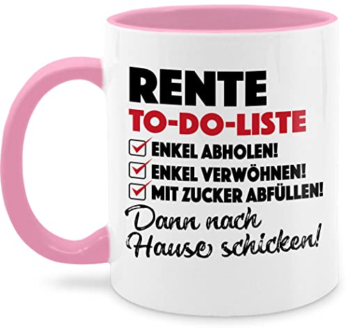 Tasse Tassen 325ml - Geschenk Rentner - Rente To Do-Liste - 325 ml - Rosa - ruhestand pension do nur noch eine pflanze geschenke für kollegen die in gehen gedenktassen ruhestandsgeschenke liste von Shirtracer