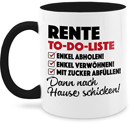 Tasse Tassen 325ml - Geschenk Rentner - Rente To Do-Liste - 325 ml - Schwarz - pensionisten do liste nur noch eine pflanze geschenke zum ruhestand pension wärmende für kollegen abschied pensionär von Shirtracer