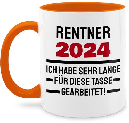 Tassen 325ml - Rente Geschenk - Rentner 2024 - Ich habe sehr lange für diese Tasse gearbeitet - 325 ml - Orange - zum ruhestand schöne sprüche zur pensionierung abschied kollegen pensionäre von Shirtracer