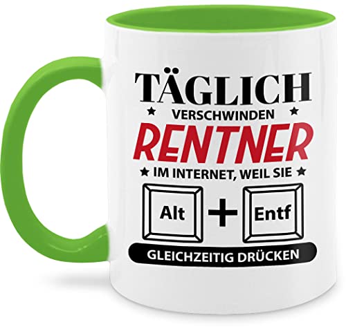 Tasse Tassen 325ml - Rente Geschenk - Täglich verschwinden Rentner im Internet - 325 ml - Hellgrün - rentnertassen ruhestand q9061 kaffeetasse ich gehe in pension nur noch eine pflanze von Shirtracer