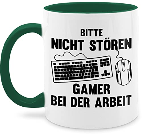 Tasse Tassen 325ml - Statement - Bitte nicht stören Gamer bei der Arbeit - 325 ml - Petrolgrün - gamers mug sprüche kaffeetasse statements spruch zocken cup game kaffetassen zock mugs ich zocke von Shirtracer