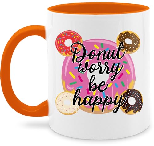 Tasse Tassen 325ml - Statement - Donut worry be happy - 325 ml - Orange - kaffetassen sprüche statements don't kaffeetasse von Shirtracer