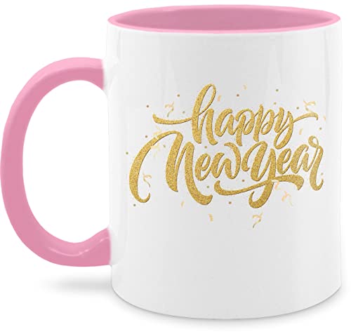 Tasse Tassen 325ml - Statement - Happy New Year - 325 ml - Rosa - statements silvester glitzer kaffetassen years kaffeetasse von Shirtracer