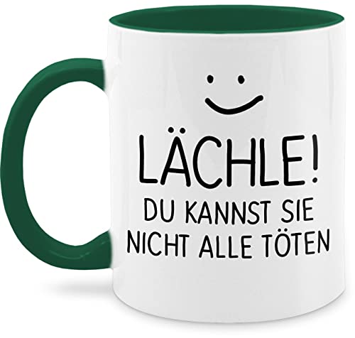 Tasse Tassen 325ml - Statement - Lächle Du kannst sie nicht alle töten - 325 ml - Petrolgrün - sprüche kaffeetasse statements kaffetassen von Shirtracer