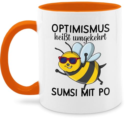Tasse Tassen 325ml - Statement - Optimismus heißt umgekehrt Sumsi mit Po I Büro Arbeitskollegen - 325 ml - Orange - bienentasse kaffetassen sprüche statements bee kaffeetasse heisst umgedreht von Shirtracer