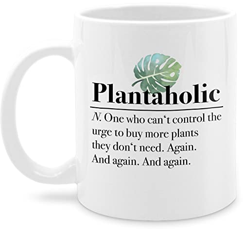 Tasse Tassen 325ml - Statement - Plantaholic - Pflanzenliebhaber Geschenk Pflanzenliebhaberin Geschenkidee Gärtner Gärtnerin - 325 ml - Weiß - plant mug kaffetassen sprüche statements pflanzen von Shirtracer