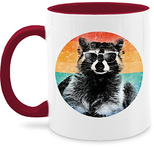 Tasse Tassen 325ml - Statement - Cooler Waschbär Raccoon - 325 ml - Bordeauxrot - kaffetassen sprüche statements waschbären nur noch eine pflanze kaffeetasse teetasse cup kaffe von Shirtracer