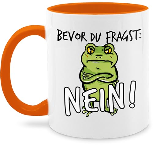 Tasse Tassen 325ml - Statement Sprüche - Bevor du fragst: Nein! - Frosch - Schwarz - 325 ml - Orange - froschtasse spruchtasse sarkasmus nö kaffeetasse froschtassen spruchtassen spruch nein Tasse Tassen 325ml - Statement Sprüche - Bevor du fragst: Nein! - Frosch - Schwarz - 325 ml - Orange - froschtasse spruchtasse sarkasmus nö kaffeetasse froschtassen spruchtassen spruch nein von Shirtracer