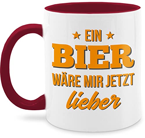 Tasse Tassen 325ml - Statement Sprüche - Ein Bier wäre mir jetzt lieber - 325 ml - Bordeauxrot - biertasse spruchtasse sarkasmus saufen kaffeetasse bierkaffeetasse spruchtassen spruch kaffeetassen von Shirtracer