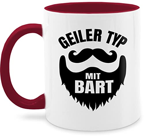 Tasse Tassen 325ml - Statement Sprüche - Geiler Typ mit Bart - Geschenk für Bartträger Männer Bärten - 325 ml - Bordeauxrot - spruch spruechen teetassen schönem kaffee kaffeetasse lustige von Shirtracer