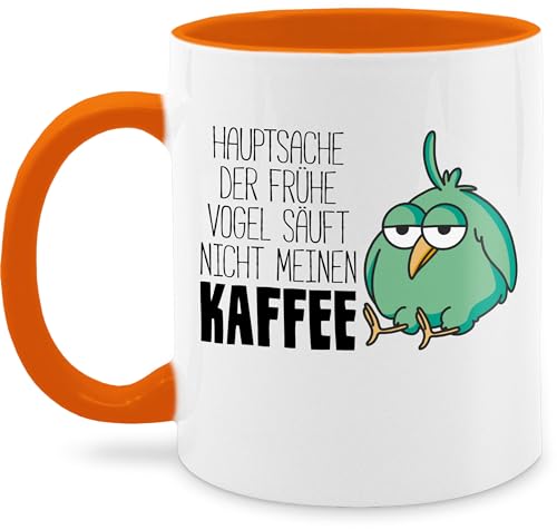 Tasse Tassen 325ml - Statement Sprüche - Hauptsache der frühe Vogel säuft nicht meinen Kaffee - 325 ml - Orange - vogeltasse spruchtasse sarkasmus böse große kaffeetasse spruchtassen von Shirtracer
