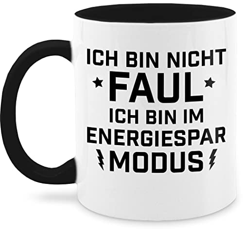 Tasse Tassen 325ml - Statement Sprüche - Ich bin nicht Faul - Energiesparmodus - 325 ml - Schwarz - kaffeetasse mit spruch sarkasmus im nur noch eine pflanze spruchtassen sprüche, kaffee von Shirtracer