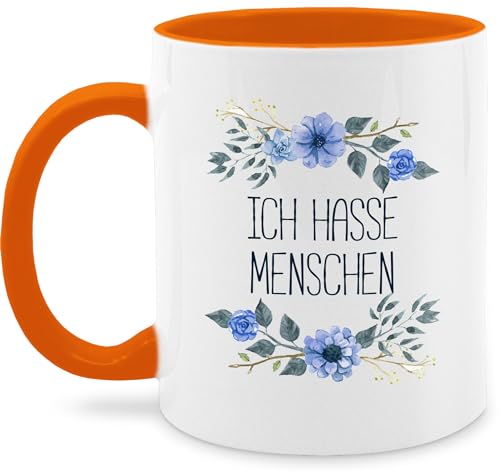 Tasse Tassen 325ml - Statement Sprüche - Ich hasse Menschen - 325 ml - Orange - kaffetassen kaffeetasse mit spruch sprüche, grummel kaffeetassen sprüchen sprueche vintage häferl kaffee von Shirtracer