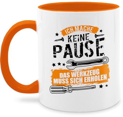 Tasse Tassen 325ml - Statement Sprüche - Ich mache keine Pause das Werkzeug muss sich erholen - Geschenk Handwerker Werkstatt Spruch Lustig Schrauber Techniker Bauarbeiter - 325 ml - Orange von Shirtracer