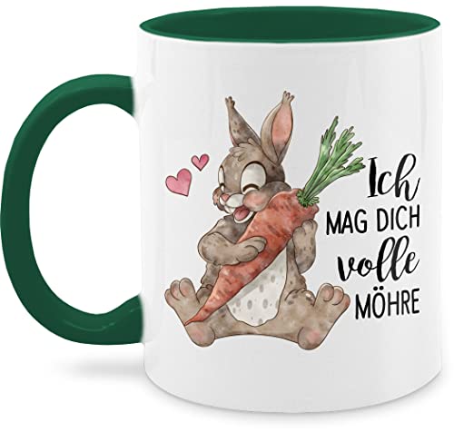 Tasse Tassen 325ml - Statement Sprüche - Ich mag dich volle Möhre mit Hase schwarz - 325 ml - Petrolgrün - spruch spruechen liebe kaffee schönem sprüche, lustige sprüchen kaffeetasse möhren von Shirtracer