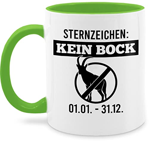 Tasse Tassen 325ml - Statement - Sternzeichen Keinbock - schwarz - 325 ml - Hellgrün - kaffetassen kein bock kaffeetasse milchkaffee wärmende tasse+sternzeichen+keinbock sprüche statements fanmug von Shirtracer