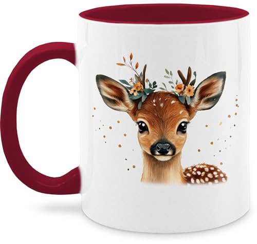 Tasse Tassen 325ml - Süßes Reh mit Blumen Tracht Hirsch Geschenke Waldtier Geschenk Rehkitz I Volksfest - 325 ml - Bordeauxrot - kaffeetasse Tasse Tassen 325ml - Süßes Reh mit Blumen Tracht Hirsch Geschenke Waldtier Geschenk Rehkitz I Volksfest - 325 ml - Bordeauxrot - kaffeetasse von Shirtracer