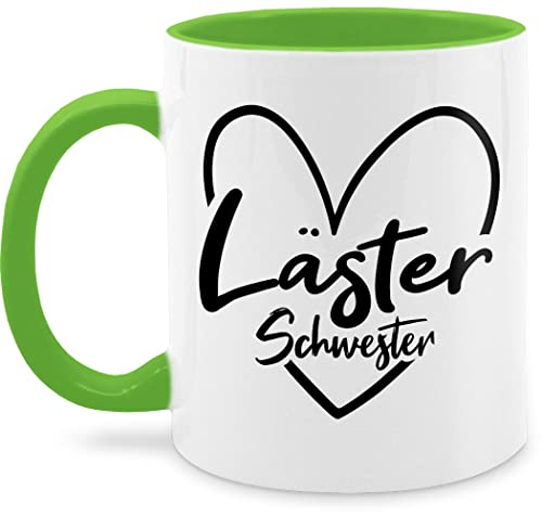 Tasse Tassen 325ml - Freundschaft - Läster Schwester Herz - 325 ml - Hellgrün - geschenk nur noch eine pflanze teetasse wärmende milchkaffee kaffee von Shirtracer