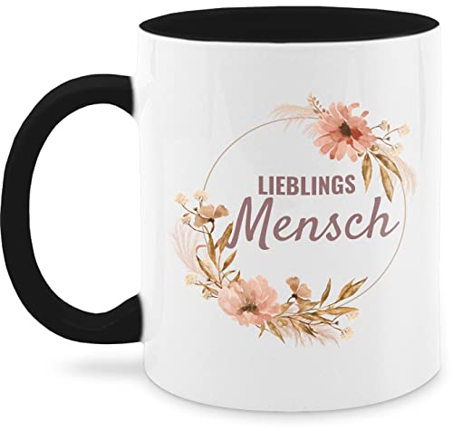 Tasse Tassen 325ml - Freundschaft - Lieblingsmensch Lieblingsperson Herzmensch - 325 ml - Schwarz - freunde für freundin teetasse lieblingsmenschen du bist mein beste blumen von Shirtracer