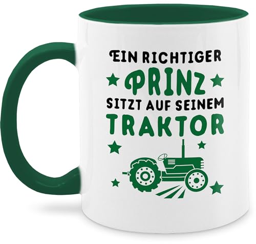 Tasse Tassen 325ml - Traktoren - Ein richtiger Prinz sitzt auf seinem Traktor dunkelgrün - 325 ml - Petrolgrün - traktorfan trecker landwirtschaft bauern bauer landwirt geschenk sprüche mit fan von Shirtracer