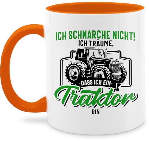 Tasse Tassen 325ml - Traktoren - Ich schnarche nicht ich träume dass ich ein Traktor bin schwarz bunt - 325 ml - Orange - geschenke für landwirte landwirt schnarch bauern landwirtschaft trecker von Shirtracer