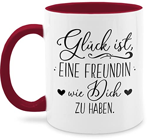 Tasse Tassen 325ml - Valentinstag Partner Freund & - Glück ist eine Freundin wie Dich zu haben - 325 ml - Bordeauxrot - valentines day geschenk beste velentinstag als vallentistag valetinstag von Shirtracer