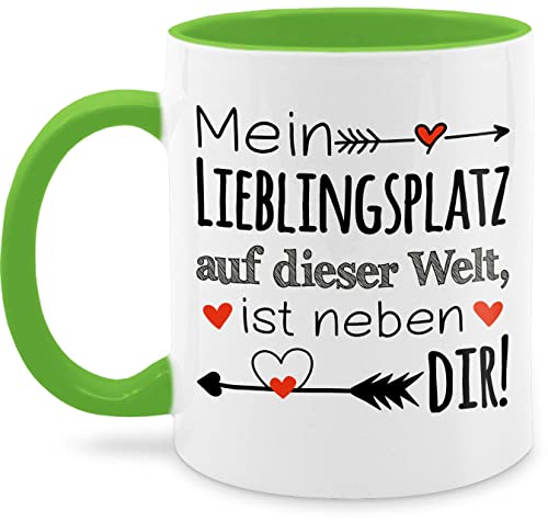 Tasse Tassen 325ml - Valentinstag & - Lieblingsplatz - Geschenk Beziehung Partner Partnerin Liebeserklärung Freund Freundin Paare Geschenke Beziehung Sie Ihn - 325 ml - Hellgrün von Shirtracer