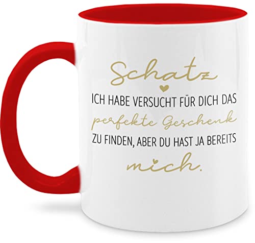 Tasse Tassen 325ml - Partner Freund & Freundin - Perfekte Geschenk zu finden Schatz Geschenk Valentinstag Mann Geschenkideen zum Valentinstag Frauen - 325 ml - Rot - ich hab dich lieb teetasse von Shirtracer