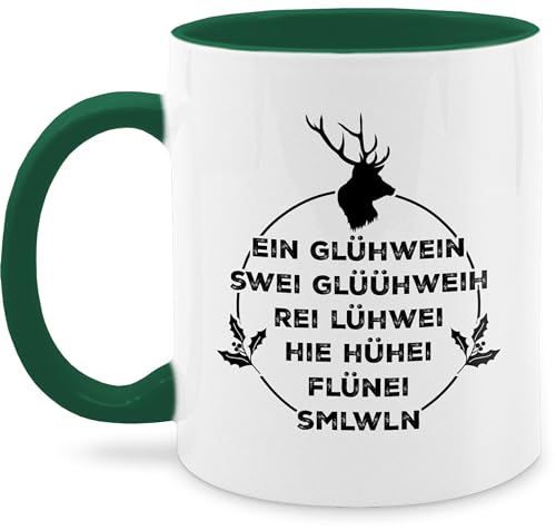 Tasse Tassen 325ml - Weihnachtstasse Weihnachten - Ein Glühwein swei Glühwein - 325 ml - Petrolgrün - weihnachts geschenk merry merry christmas weihnachtlicher x-mas weinachten swiateczne von Shirtracer