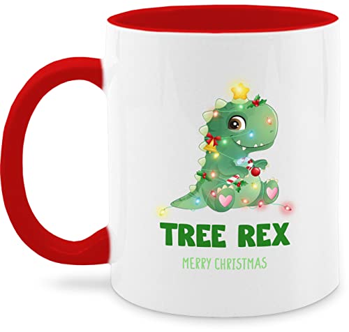 Tasse Tassen 325ml - Weihnachtstasse Weihnachten - Tree Rex - Merry Christmas - 325 ml - Rot - geschenk frohe x-mas geschenke für freunde arbeitskollegen weihnachtsbecher weihnachtliches mug von Shirtracer