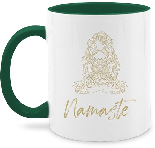 Tasse Tassen 325ml - Namaste Yoga Spiritual Mandala - 325 ml - Petrolgrün - yoga+tasse joga meditation für geschenke alles fans von Shirtracer