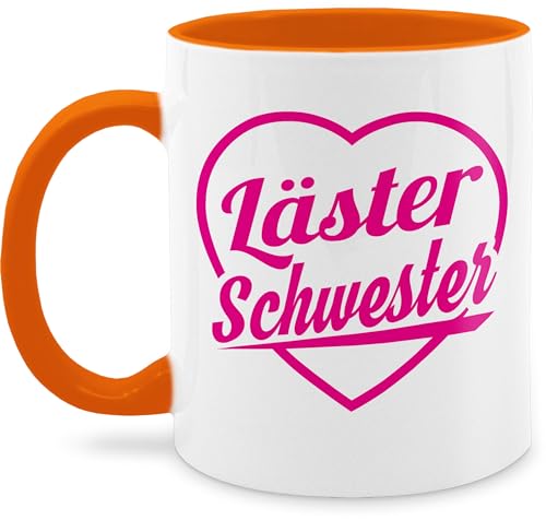 Tasse Tassen 325ml - & Bruder Geschenk - Läster Schwester - fuchsia - 325 ml - Orange - lästerschwestern kaffeebecher mugs teetasse geschwister lästern kaffeetasse schwesterngeschenk von Shirtracer