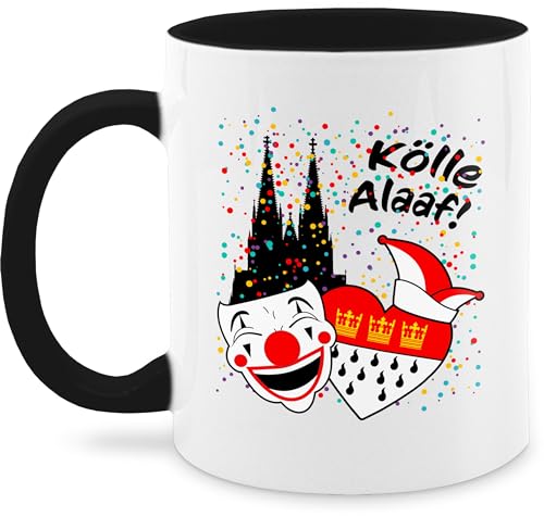 Tasse Tassen 325ml - & Fasching - Kölle Alaaf Kostüm Köln Karneval Wappen I Jeck Rut Wiees I Narren I Kölsche Jecken - 325 ml - Schwarz - karnevalstasse fasching- dom carnevale clown karnevals von Shirtracer