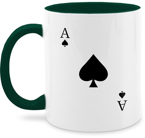 Tasse Tassen 325ml - & Fasching - Pik Ass Kartenspiel Karneval Kostüm I - 325 ml - Dunkelgrün - poker karnevalstasse fasching-pik faschingstasse carnevale fasnetbecher karnevals faschings von Shirtracer