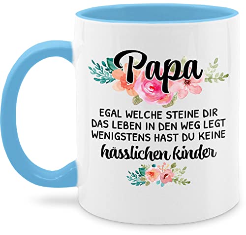 Tasse Tassen 325ml - zum Vatertag - Papa hässliche Kinder - Geschenkidee Papi Geschenk witzig Vatertagsgeschenk - 325 ml - Hellblau - vater vateetagsgeschenk vatertags vslentinsgeschenke von Shirtracer