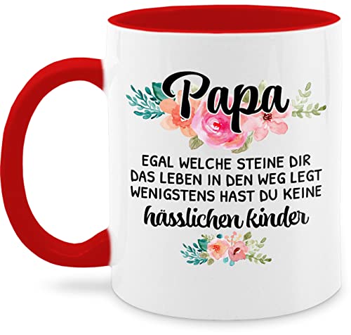 Tasse Tassen 325ml - zum Vatertag - Papa hässliche Kinder - Geschenkidee Papi Geschenk witzig Vatertagsgeschenk - 325 ml - Rot - vatertagstasse männertag kaffeetasse vatertagtasse daddy mug von Shirtracer