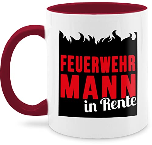 Tasse Tassen 325ml - Feuerwehr - Feuerwehrmann in Rente - schwarz - 325 ml - Bordeauxrot - feuerwehrtasse feuerwehrgeschenkartikel nur noch eine pflanze freiwillige von Shirtracer