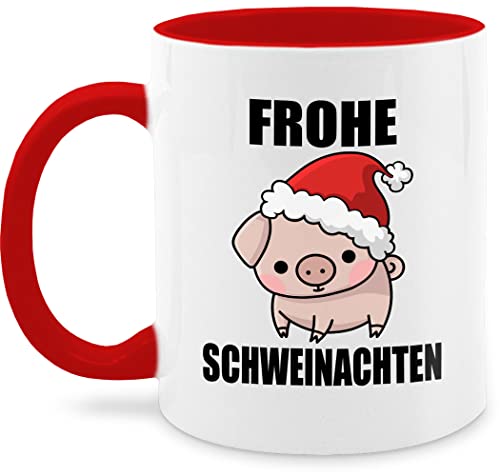 Tasse Tassen 325ml - Weihnachtstasse Weihnachten - Frohe Schweinachten - 325 ml - Rot - weinachtstasse weihnachtstassen christmas schwein kaffeetasse weihnachstasse weihnachtsbecher weihnachtsmotiv von Shirtracer