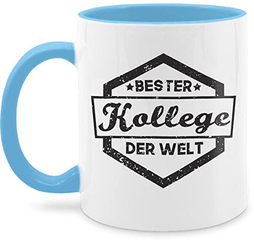 Tassen 325ml - Statement - Bester Kollege der Welt Tasse - 325 ml - Hellblau - abschiedstasse kaffetassen sprüche statements kollegen cup lieblingskollege kaffeetasse arbeitskollege beste von Shirtracer