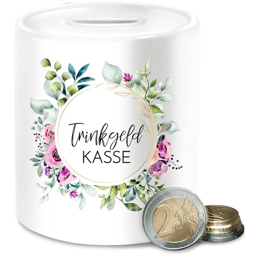 Trinkgeldkasse | Kaffeekasse | Spardose Friseur | Schwarzgeld Spardose | Trinkgeld Box - Unisize - Weiß - dose Blume Geschenk Friseurin für arztpraxis Keramik kaffekasse kaffeekassen Kasse von Shirtracer